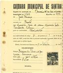 Registo de matricula de carroceiro 2 ou mais animais em nome de João Lourenço, morador na Baratã, com o nº de inscrição 1767.