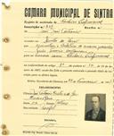 Registo de matricula de cocheiro profissional em nome de João José António, morador na Quinta do Vasco, com o nº de inscrição 837.