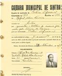 Registo de matricula de cocheiro profissional em nome de Rafael Alves Ferreira, morador em Sintra, com o nº de inscrição 913.
