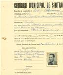 Registo de matricula de cocheiro profissional em nome de Emídio Augusto da Conceição Fernandes, morador na Baratã, com o nº de inscrição 911.