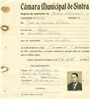 Registo de matricula de cocheiro profissional em nome de José de Oliveira Pinheiro, morador na Várzea, com o nº de inscrição 1081.