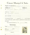 Registo de matricula de veículos de tração animal em nome de Manuel Ramos Rodrigues, morador em Eguaria, com o nº de inscrição 1994.