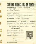 Registo de matricula de cocheiro amador em nome de Simão Aranha, morador em Sintra, com o nº de inscrição 672.