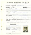 Registo de matricula de carroceiro em nome de António Alexandre Monteiro, morador em Odrinhas, com o nº de inscrição 2188.