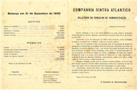 Relatório do conselho de administração da Companhia Sintra Atlântico referente ao ano de 1930.
