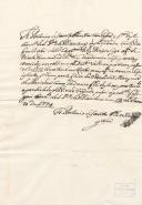 Recibo de pagamento de 31.000 réis dados pelo Marquês de Marialva ao Convento de São Pedro de Alcântara, como seu padroeiro feito pelo Frei António de Santa Teresa.