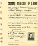 Registo de matricula de carroceiro 2 animais em nome de Maria Domingas, moradora na Aldeia Galega, com o nº de inscrição 1818.