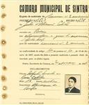 Registo de matricula de carroceiro 2 animais em nome de Júlio de Oliveira Polido, morador em Belas, com o nº de inscrição 1823.