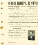 Registo de matricula de cocheiro profissional em nome de Manuel de Oliveira Ramalho, morador em Sintra, com o nº de inscrição 939.