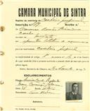 Registo de matricula de cocheiro profissional em nome de Francisco Romão [...], morador em Magoito, com o nº de inscrição 779.