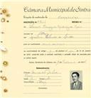 Registo de matricula de carroceiro em nome de António Eugénio Rodrigues Raio, morador em Cabriz, com o nº de inscrição 1862.