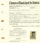 Registo de matricula de carroceiro de 2 ou mais animais em nome de José da Costa Salgueirinho, morador em Sintra, com o nº de inscrição 2103.
