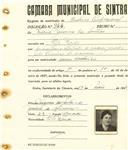 Registo de matricula de cocheiro profissional em nome de Maria Jesuina dos Santos, moradora em Vila Verde, com o nº de inscrição 944.