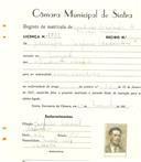 Registo de matricula de veículos de tração animal em nome de Henrique Joaquim Castanho, morador em Magoito, com o nº de inscrição 1991.