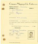 Registo de matricula de carroceiro em nome de José Marcelino, morador na Ulgueira, com o nº de inscrição 1574.
