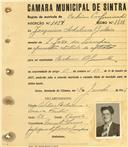 Registo de matricula de cocheiro profissional em nome de Joaquim Adelino Baleia, morador em São João das Lampas, com o nº de inscrição 1027.