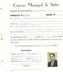 Registo de matricula de carroceiro em nome de Jorge Carreira Bordalo, morador em Sintra, com o nº de inscrição 1914.