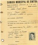 Registo de matricula de carroceiro de 2 ou mais animais em nome de António Duarte Gomes, morador na Várzea de Sintra, com o nº de inscrição 1979.