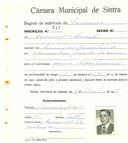Registo de matricula de carroceiro em nome de Domingos Duarte, morador em Arneiro dos Marinheiros, com o nº de inscrição 2189.