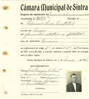 Registo de matricula de carroceiro de 2 ou mais animais em nome de Eduardo Luís Carteiro, morador em Anços, com o nº de inscrição 2069.