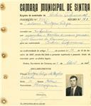 Registo de matricula de cocheiro profissional em nome de António Ludgero Filipe, morador em Sintra, com o nº de inscrição 865.