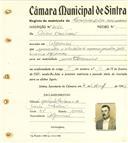 Registo de matricula de carroceiro de 2 ou mais animais em nome de Artur Caetano, morador no Algueirão, com o nº de inscrição 2060.