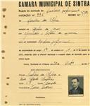 Registo de matricula de cocheiro profissional em nome de Marcelino da Silva, morador em Azenhas do Mar, com o nº de inscrição 996.