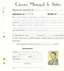 Registo de matricula de carroceiro em nome de António Jorge Buco, morador na Quinta do Alto Ulmeiro, com o nº de inscrição 1895.