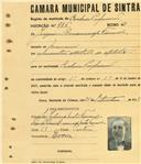 Registo de matricula de cocheiro profissional em nome de Joaquim Brancamp Fernandes, morador em Massamá, com o nº de inscrição 986.