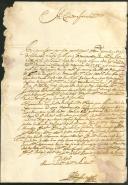 Carta dirigida a Custódio José Bandeira a propósito de uma sesmaria.