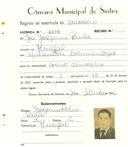 Registo de matricula de carroceiro em nome de José Joaquim Paulo, morador no Mucifal, com o nº de inscrição 2038.