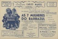 Programa do filme "As 7 Mulheres do Barbazul", com a participação de Hans Albers e Cecile Aubry. 