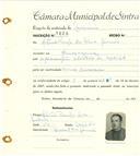 Registo de matricula de carroceiro em nome de António Paulo da Silva Júnior, morador em Almoçageme, com o nº de inscrição 1626.