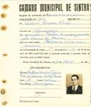 Registo de matricula de carroceiro de 2 ou mais animais em nome de António Louçada Pinto, morador em Almoçageme, com o nº de inscrição 1942.