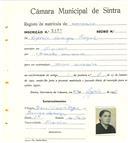 Registo de matricula de carroceiro em nome de Eufrásia Domingas Roque, moradora em Alvarinhos, com o nº de inscrição 2185.