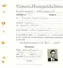 Registo de matricula de cocheiro profissional em nome de Fernando Américo Gomes, morador na Venda Seca, com o nº de inscrição 1187.
