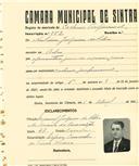 Registo de matricula de cocheiro profissional em nome de António Joaquim da Silva, morador em Belas, com o nº de inscrição 652.