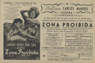 Programa do filme "Zona Proibida" realizado por William Dieterle com a participação de Burt Lancaster, Paul Henreid, Claude Rains e Peter Lorre.