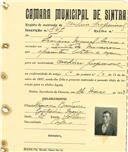 Registo de matricula de cocheiro profissional em nome de Francisco Manuel Amaro, morador na Quinta de Moncorvo, com o nº de inscrição 847.