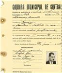 Registo de matricula de cocheiro profissional em nome de Manuel Mendes, morador em Carenque, com o nº de inscrição 943.