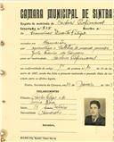 Registo de matricula de cocheiro profissional em nome de Francisco Duarte Filipe, morador em Camarões, com o nº de inscrição 815.