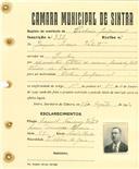 Registo de matricula de cocheiro profissional em nome de Joaquim Moreira Valente, morador em Queluz, com o nº de inscrição 738.