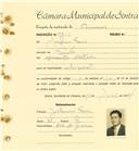 Registo de matricula de carroceiro em nome de Joaquim Faria, morador em Sintra, com o nº de inscrição 1845.