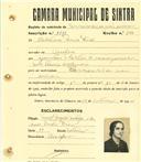 Registo de matricula de carroceiro 2 ou mais animais em nome de Celestina Maria Dias, moradora na Assafora, com o nº de inscrição 1698.