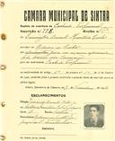 Registo de matricula de cocheiro profissional em nome de Domingos Duarte Monteiro Costa, morador na Ribeira de Sintra, com o nº de inscrição 776.
