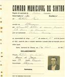 Registo de matricula de cocheiro amador em nome de António Faria, morador em Albarraque, com o nº de inscrição 670.
