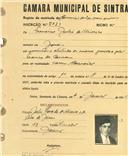 Registo de matricula de carroceiro de 2 ou mais animais em nome de Francisco Júlio de Oliveira, morador em Janas, com o nº de inscrição 2031.