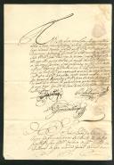 Letra de pagamento dos senhores Bandeira, Lupo e Conoli Verinhos ao reverendo padre Manuel Domingues da Congregação do oratório de Lisboa.
