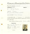 Registo de matricula de carroceiro em nome de José Dias Figueiredo, morador na Terrugem, com o nº de inscrição 1662.