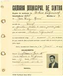 Registo de matricula de cocheiro profissional em nome de João Luís Russo, morador em Lourel, com o nº de inscrição 625.